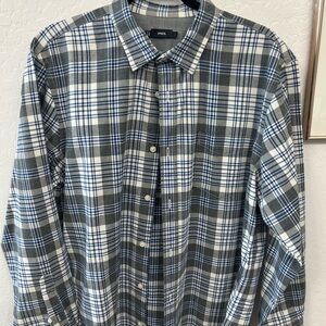 Vince plaid cotton button down L